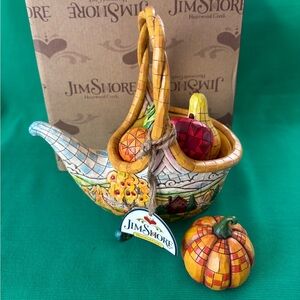 2007 Jim Shore Basket of Plenty Cornucopia Heartwood Creek Harvest Fall decor